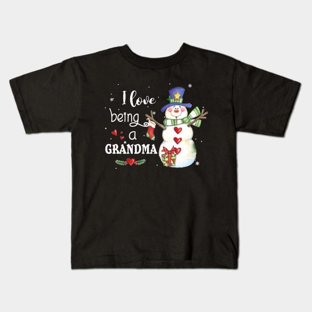 I Love Being A Grandma Christmas Kids T-Shirt by Simpsonfft